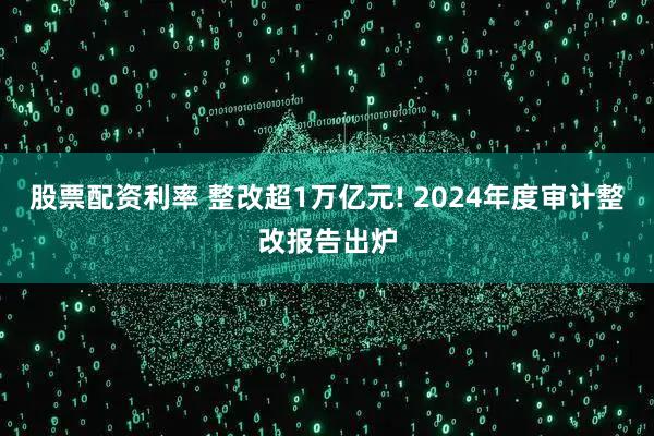 股票配资利率 整改超1万亿元! 2024年度审计整改报告出炉